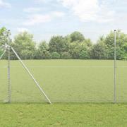 vidaXL Staket med stolpar Silver 1.6 x 25 m PVC-belagd stål
