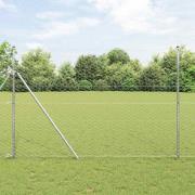 vidaXL Staket med stolpar Silver 1.5 x 50 m PVC-belagd stål
