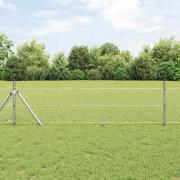 vidaXL Staket med stolpar Silver 0.8 x 100 m PVC-belagd stål