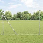 vidaXL Staket med stolpar Silver 1.6 x 100 m PVC-belagd stål