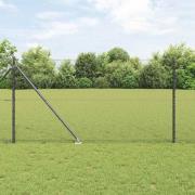 vidaXL Staket med stolpar Grå 1.2 x 25 m PVC-belagd stål