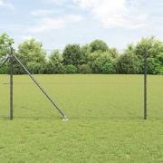 vidaXL Staket med stolpar Grå 1.4 x 50 m PVC-belagd stål