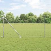 vidaXL Staket med stolpar Silver 1.2 x 10 m PVC-belagd stål