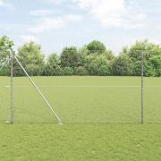 vidaXL Staket med stolpar Silver 1.6 x 10 m PVC-belagd stål