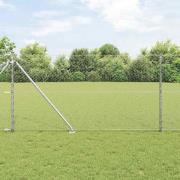 vidaXL Staket med stolpar Silver 1.2 x 100 m PVC-belagd stål
