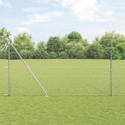 vidaXL Staket med stolpar Silver 1.6 x 100 m PVC-belagd stål