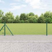 vidaXL Staket med stolpar Grön 0.6 x 10 m PVC-belagd stål