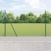 vidaXL Staket med stolpar Grön 1.4 x 50 m PVC-belagd stål
