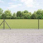vidaXL Staket med stolpar Grå 0.4 x 10 m PVC-belagd stål