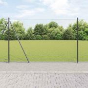 vidaXL Staket med stolpar Grå 1.4 x 10 m PVC-belagd stål