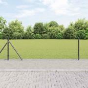 vidaXL Staket med stolpar Grå 0.4 x 25 m PVC-belagd stål