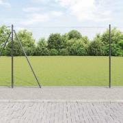 vidaXL Staket med stolpar Grå 1.5 x 50 m PVC-belagd stål