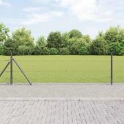 vidaXL Staket med stolpar Grå 0.5 x 100 m PVC-belagd stål