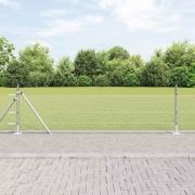 vidaXL Staket med stolpar Silver 0.5 x 10 m PVC-belagd stål