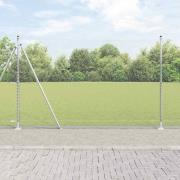 vidaXL Staket med stolpar Silver 1.4 x 10 m PVC-belagd stål