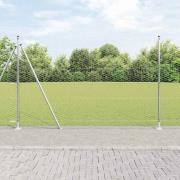 vidaXL Staket med stolpar Silver 1.6 x 10 m PVC-belagd stål