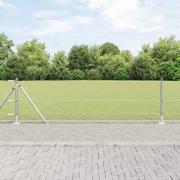 vidaXL Staket med stolpar Silver 0.6 x 25 m PVC-belagd stål