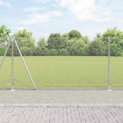 vidaXL Staket med stolpar Silver 1.2 x 25 m PVC-belagd stål