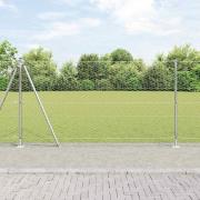vidaXL Staket med stolpar Silver 1.2 x 25 m PVC-belagd stål