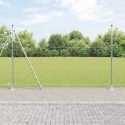 vidaXL Staket med stolpar Silver 1.6 x 25 m PVC-belagd stål