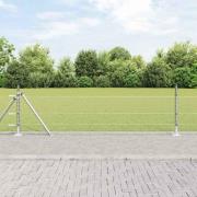 vidaXL Staket med stolpar Silver 0.5 x 50 m PVC-belagd stål