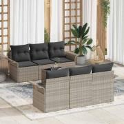 vidaXL Trädgårdsoffset 7 pcs Ljusgrå, Mörkgrå 55 x 55 x 37 cm