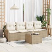 vidaXL Trädgårdsoffset 5 pcs Beige och gräddfärgad 55 x 55 x 37 cm
