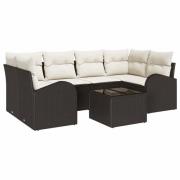 vidaXL Trädgårdsoffset 7 pcs Brun, krämfärgad 55 x 55 x 37 cm