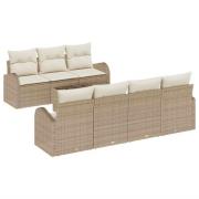 vidaXL Trädgårdsoffset med kudde 8 pcs Beige, Kräm 55 x 55 x 37 cm