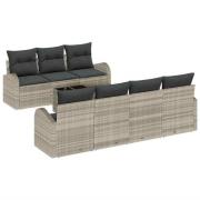 vidaXL Trädgårdsoffset 8 pcs Ljusgrå och mörkgrå 55 x 55 x 37 cm