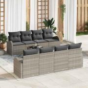 vidaXL Trädgårdsoffset Manuell 9 pcs Ljusgrå, Mörkgrå 55 x 55 x 37 cm