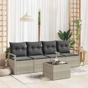 vidaXL Trädgårdsoffset Manuell 5 pcs Ljusgrå, Mörkgrå 55 x 55 x 37 cm