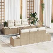 vidaXL Trädgårdsoffset 7 pcs Beige och gräddfärgad 55 x 55 x 37 cm