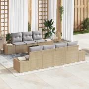 vidaXL Trädgårdsoffset med kudde 8 pcs Beige, grå 55 x 55 x 37 cm