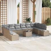 vidaXL Trädgårdsoffset 11 pcs beige och ljusgrå 344 x 209 x 85 cm