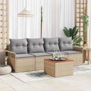 vidaXL Trädgårdsoffset 5 pcs Beige och Ljusgrå 55 x 55 x 37 cm