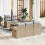 vidaXL Trädgårdsoffset 6 pcs Beige och Ljusgrå 55 x 55 x 37 cm