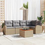 vidaXL Trädgårdsoffset 6 pcs Beige, ljusgrå