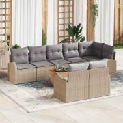 vidaXL Trädgårdsoffset 9 pcs Beige, ljusgrå