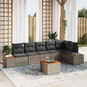vidaXL Trädgårdsoffset 7 pcs Grå 319 x 154 x 85 cm Poly rattan