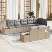 vidaXL Trädgårdsoffset 8 pcs beige och ljusgrå 319 x 154 x 85 cm