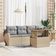 vidaXL Trädgårdsoffset 5 pcs Beige 100 x 55 x 73 cm Poly rattan