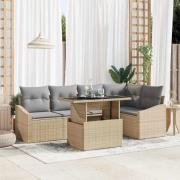 vidaXL Trädgårdsoffset 6 pcs Beige och Ljusgrå 100 x 55 x 73 cm