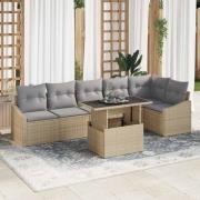 vidaXL Trädgårdsoffset 7 pcs Beige och Ljusgrå 100 x 55 x 73 cm