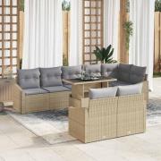 vidaXL Trädgårdsoffset med kudde 9 pcs Beige, ljusgrå 100 x 55 x 73 cm