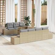 vidaXL Trädgårdsoffset 8 pcs Beige och Ljusgrå 100 x 55 x 73 cm