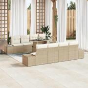 vidaXL Trädgårdsoffset 7 pcs Beige och gräddfärgad 100 x 55 x 73 cm