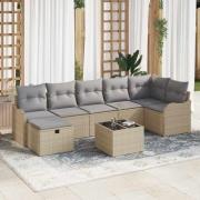 vidaXL Trädgårdsoffset 8 pcs beige och ljusgrå 287.5 x 122.5 x 85 cm