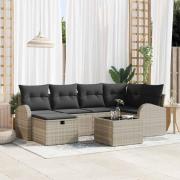 vidaXL Trädgårdsoffset 7 pcs Ljusgrå 234 x 124 x 85 cm Poly rattan