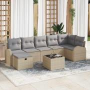 vidaXL Trädgårdsoffset 8 pcs beige och ljusgrå 289 x 124 x 85 cm